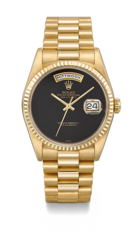 Rolex Day-Date 36 Oyster Perpetual 18 ct yellow gold Black Onyx Dial President band Reference 228206GLP
