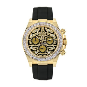 Rolex Cosmograph Daytona “Eye of the Tiger” 18 ct yellow gold black diamond pavé dial Oysterflex band Reference 116588TBR