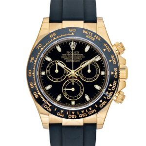 Rolex Cosmograph Daytona 40 Oyster Perpetual 18 ct yellow gold black dial Oysterflex band Reference 116518LN-0043