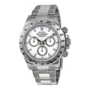 Rolex Cosmograph Daytona 40 Oyster Perpetual 18 ct white gold steel and white dial Oyster band Reference 116520WSO