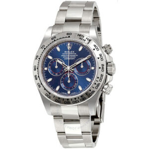Rolex Cosmograph Daytona 40 Oyster Perpetual 18 ct white gold blue dial Oyster band Reference 116520BDNB