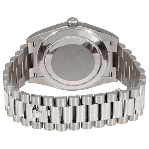 Rolex Day-Date 40 Oyster Perpetual 18 ct white gold silver Dial President band Reference 128239SSP 3 Day-Date Automatic Silver Dial-Time Of Replica