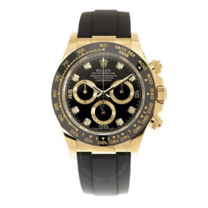 Rolex Cosmograph Daytona 40 Oyster Perpetual Oystersteel and yellow gold bright black, diamond-set dial Oysterflex band Reference 116518CBKSR