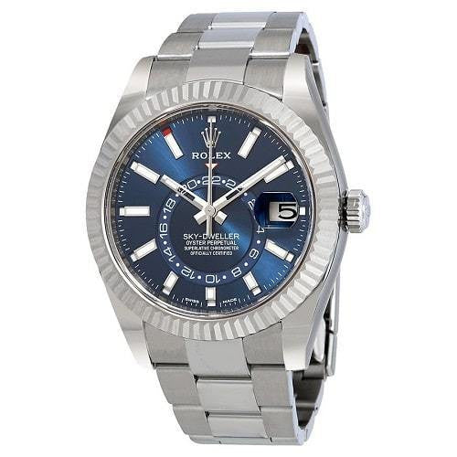 Rolex Sky-Dweller 40 Oyster Perpetual Oystersteel and white gold bright blue dial Oyster band Reference 326934BLSO 1 Sky-Dweller Blue Dial Automatic-Watches-Time Of Replica