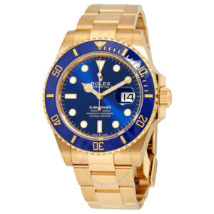 Rolex Submariner Date 40 Oyster Perpetual Yellow Gold Blue dial Oyster band Reference 16618