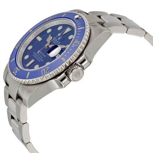 Rolex Submariner Date 40 Oyster Perpetual 18 ct white gold Cerachrom bezel insert in blue ceramic blue dial Oyster band Reference 116619LB 2 Submariner Date Blue-Watches-Time Of Replica