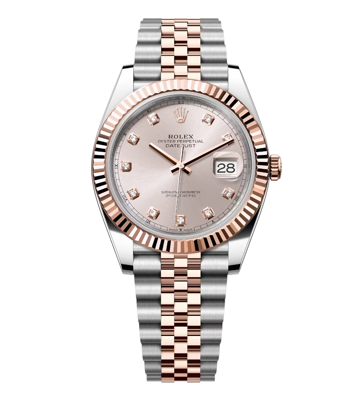 Rolex Datejust 41 Oyster Perpetual Oystersteel and Everose gold Sundust, diamond-set dial Jubilee band Reference 126331 1 Rolex Datejust 41 Oyster Perpetual Oystersteel and Everose gold Sundust, diamond-set dial Jubilee band Reference 126331