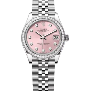 Rolex Datejust 31 Oyster Perpetual Oystersteel and white gold pink, diamond-set dial Jubilee band Reference 278384RBR