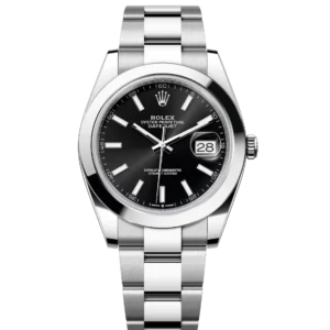 Rolex Datejust 41 Oyster band Perpetual Oystersteel bright black dial Oyster band Reference 126300