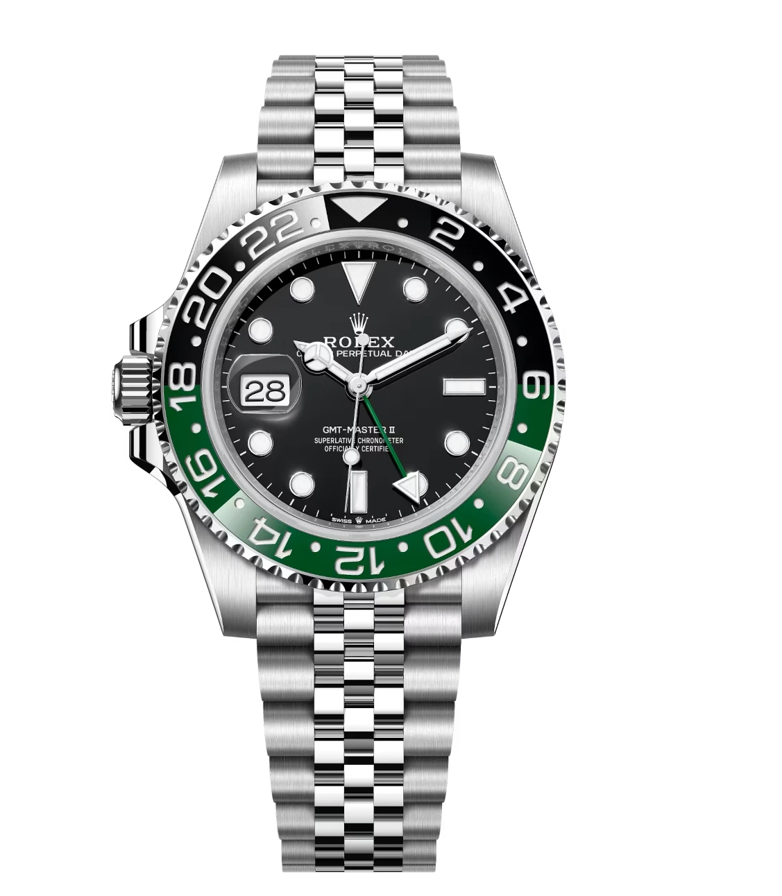 Rolex GMT-Master II "Sprite" Oystersteel black dial Jubilee band Reference 126720VTNR 1 Rolex GMT-Master II "Sprite" Oystersteel black dial Jubilee band Reference 126720VTNR