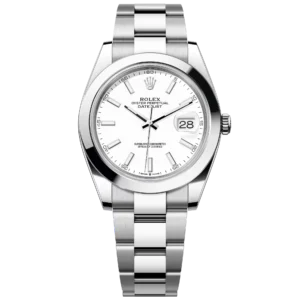 Rolex Datejust 41 Oyster Perpetual Oystersteel and white dial Oyster band Reference 126300