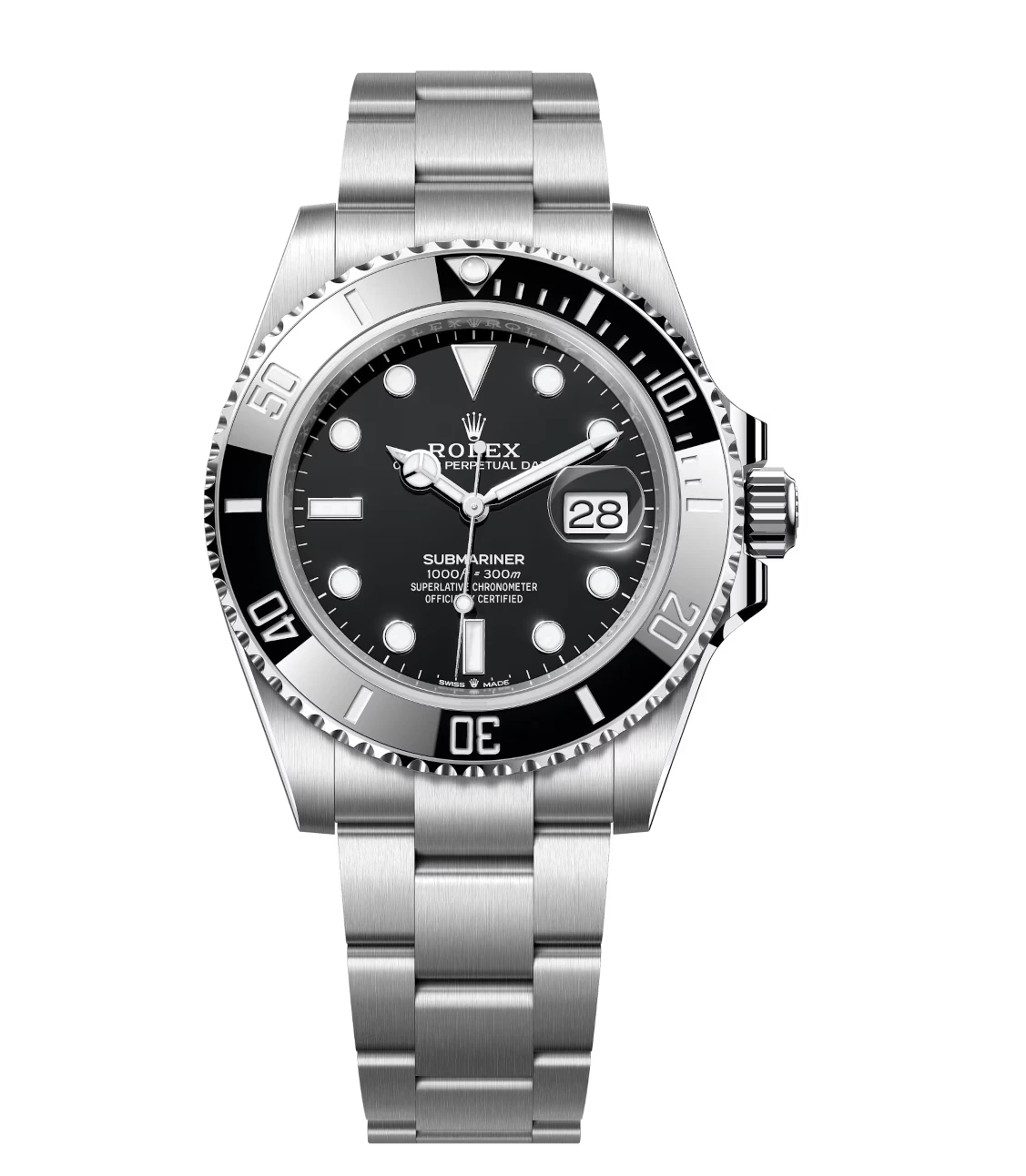 Rolex Submariner Date 41 Oyster Perpetual Oystersteel Cerachrom bezel insert in black ceramic black dial Oyster band Reference 126610LN 1 Rolex Submariner Date 41 Oyster Perpetual Oystersteel Cerachrom bezel insert in black ceramic black dial Oyster band Reference 126610LN