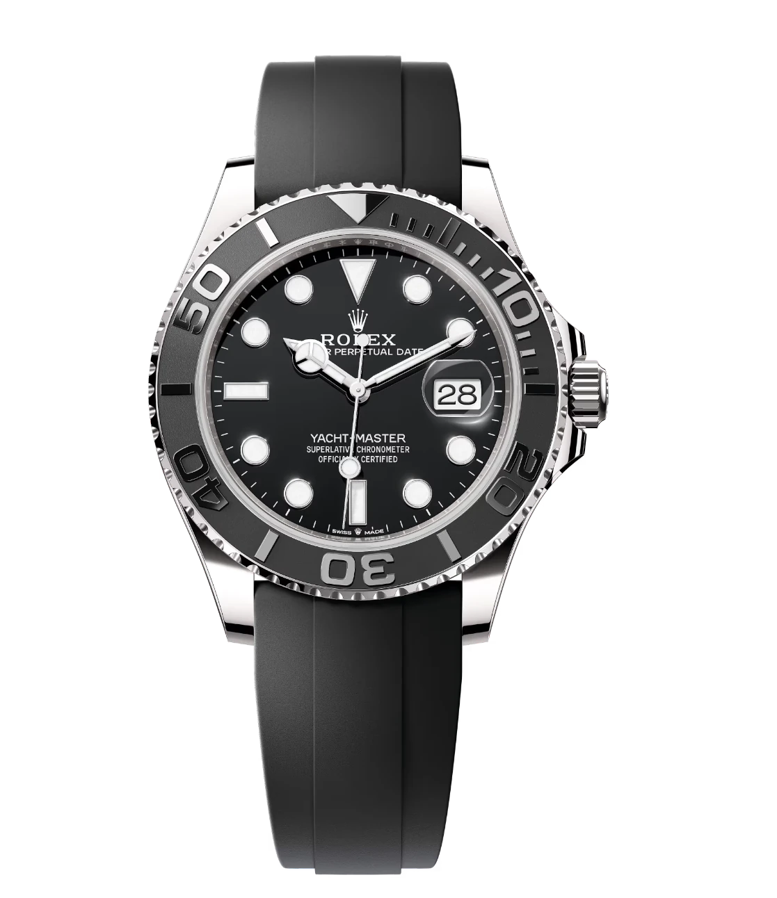 Rolex Yacht-Master 42 Oyster Perpetual 18 ct white gold black dial Oysterflex band Reference 226659 1 Rolex Yacht-Master 42 Oyster Perpetual 18 ct white gold black dial Oysterflex band Reference 226659