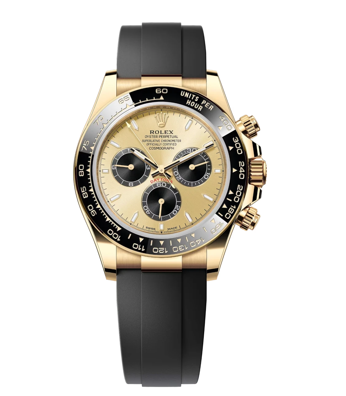 Rolex Cosmograph Daytona 40 Oyster Perpetual 18 ct yellow gold golden and bright black dial Oysterflex band Reference 126518LN 1 Rolex Cosmograph Daytona 40 Oyster Perpetual 18 ct yellow gold golden and bright black dial Oysterflex band Reference 126518LN