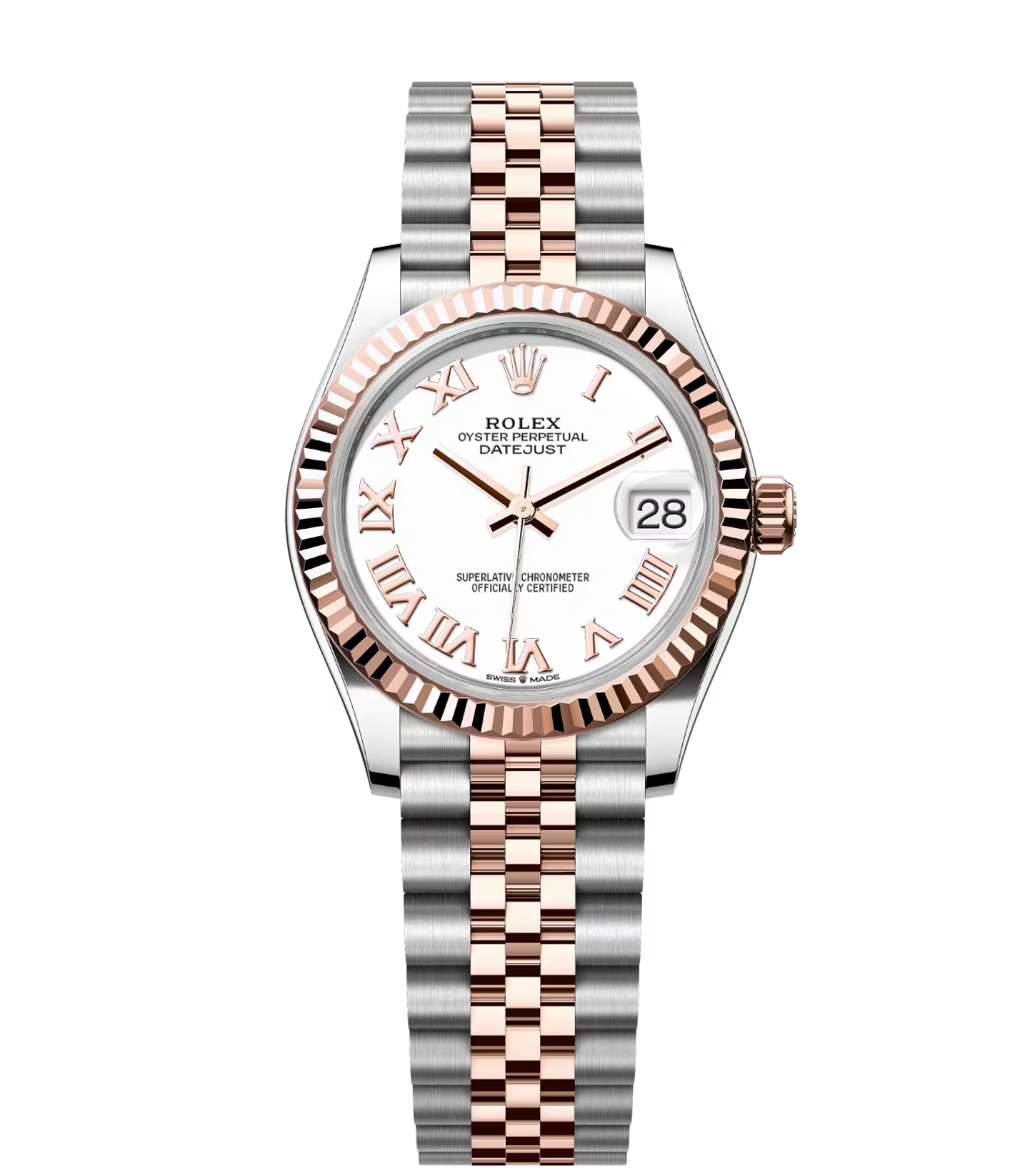 Rolex Datejust 31 Oyster Perpetual Oystersteel and Everose gold white dial Jubilee band Reference 278271 1 Rolex Datejust 31 Oyster Perpetual Oystersteel and Everose gold white dial Jubilee band Reference 278271
