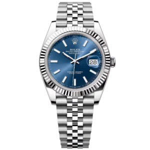 Rolex Datejust 41 Oyster Perpetual Oystersteel and white gold bright blue dial Jubilee band Reference 126334