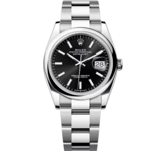 Rolex Datejust 36 Oyster Perpetual Oystersteel bright black dial Oyster band Reference 126200