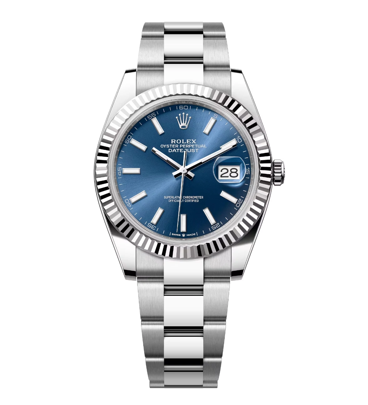 Rolex Datejust 41 Oyster Perpetual Oystersteel and white gold bright blue dial Oyster band Reference 126334 1 Rolex Datejust 41 Oyster Perpetual Oystersteel and white gold bright blue dial Oyster band Reference 126334