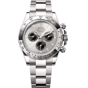 Rolex Cosmograph Daytona 40 Oyster Perpetual 18 ct white gold steel and bright black dial Oyster band Reference 126509