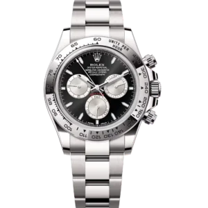 Rolex Cosmograph Daytona 40 Oyster Perpetual 18 ct white gold bright black and steel dial Oyster band Reference 126509