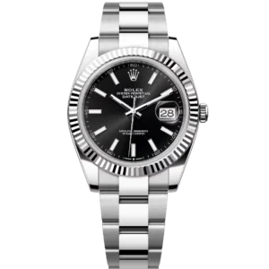 Rolex Datejust 41 Oyster Perpetual Oystersteel and white gold bright black dial Oyster band Reference 126334