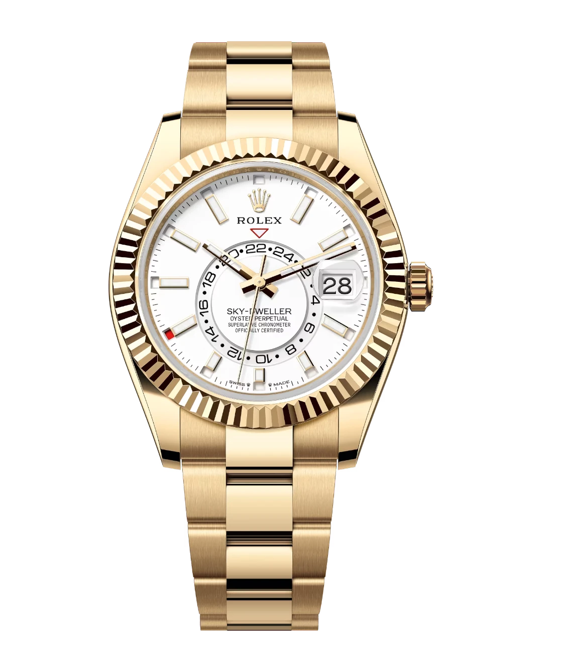Rolex Sky-Dweller 42 Oyster Perpetual 18 ct yellow gold intense white dial Oyster band Reference 336938 1 Rolex Sky-Dweller 42 Oyster Perpetual 18 ct yellow gold intense white dial Oyster band Reference 336938