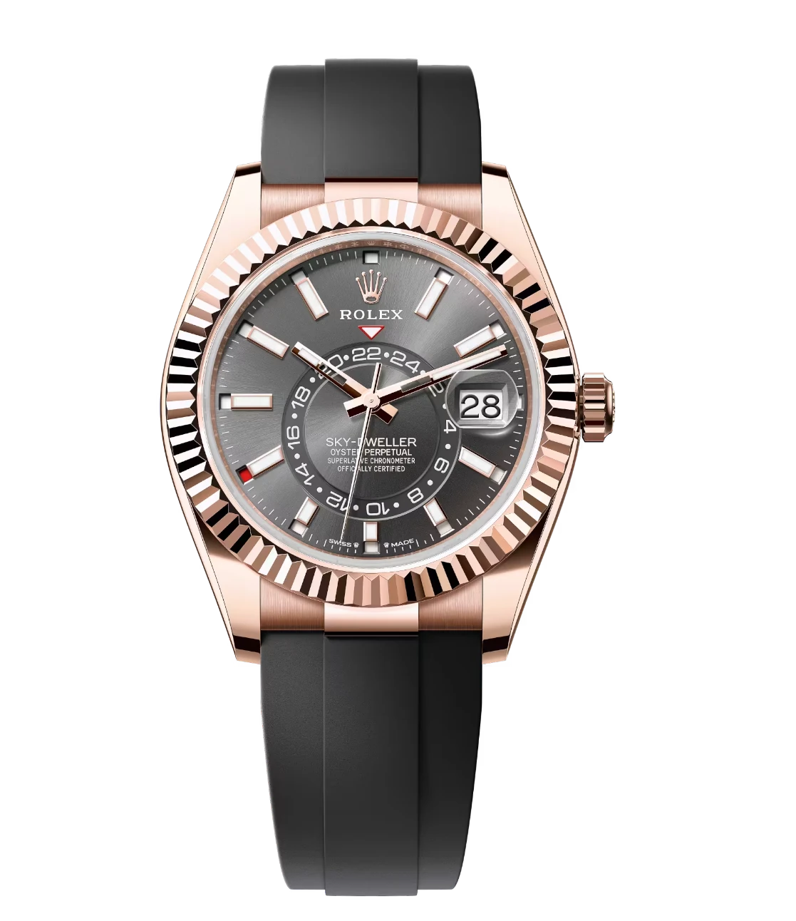 Rolex Sky-Dweller 42 Oyster Perpetual 18 ct Everose gold slate dial Oysterflex band Reference 336235 1 Rolex Sky-Dweller 42 Oyster Perpetual 18 ct Everose gold slate dial Oysterflex band Reference 336235