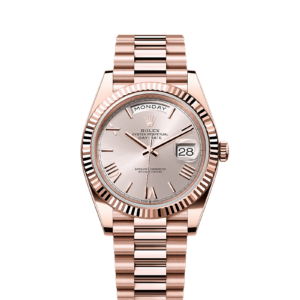 Rolex Day-Date 40 | REF. 128235 | Everose gold Sundust dial, fluted bezel and a President bracelet