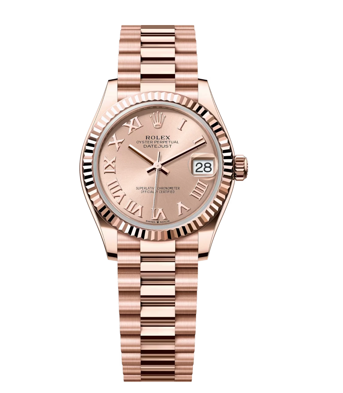 Rolex Lady-Datejust 28 Oyster Perpetual 18 ct Everose gold rosé-colour dial President band Reference 279175 1 Rolex Lady-Datejust 28 Oyster Perpetual 18 ct Everose gold rosé-colour dial President band Reference 279175