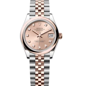 Rolex Datejust 31 Oyster Perpetual Oystersteel and Everose gold rosé colour, diamond-set dial Jubilee band Reference 278241