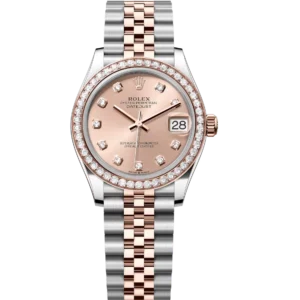 Rolex Datejust 31 Oyster Perpetual Oystersteel and Everose gold rosé colour, diamond-set dial Jubilee band Reference 278381RBR