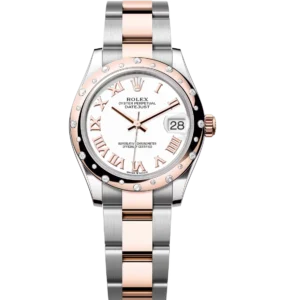 Rolex Datejust 31 Oyster Perpetual Oystersteel and Everose gold white dial Oyster band Reference 278341RBR