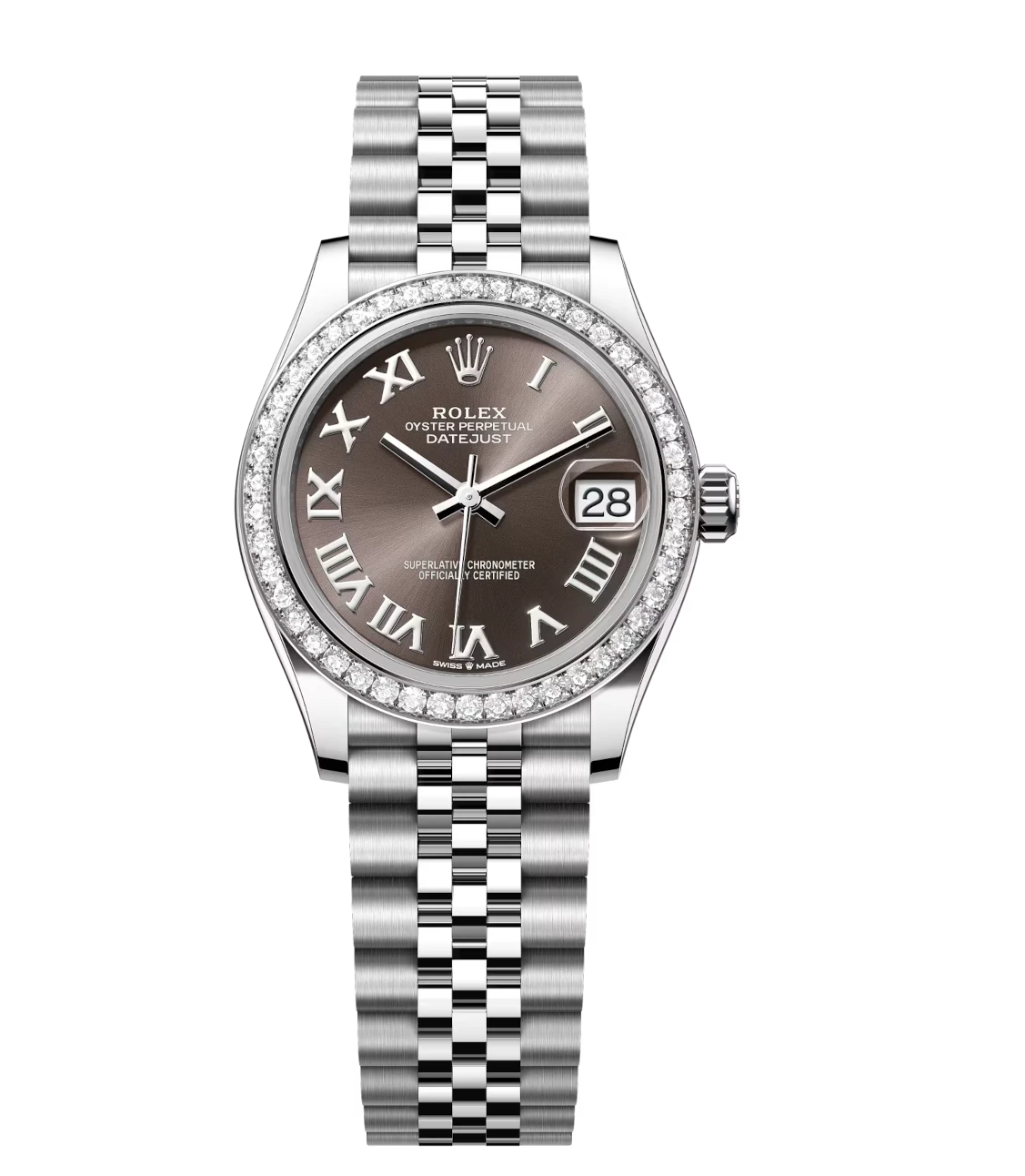 Rolex Datejust 31 Oyster Perpetual Oystersteel and white gold dark grey dial Jubilee band Reference 278384RBR 1 Rolex Datejust 31 Oyster Perpetual Oystersteel and white gold dark grey dial Jubilee band Reference 278384RBR