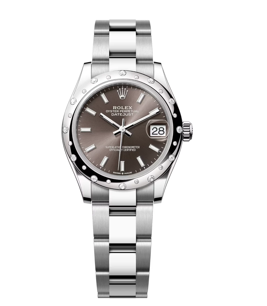 Rolex Datejust 31 Oyster Perpetual Oystersteel and white gold dark grey dial Oyster band Reference 278344RBR 1 Rolex Datejust 31 Oyster Perpetual Oystersteel and white gold dark grey dial Oyster band Reference 278344RBR