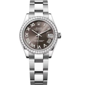 Rolex Lady-Datejust 28 Oyster Perpetual Oystersteel and white gold dark grey dial Oyster band Reference 279384RBR