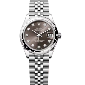 Rolex Datejust 31 Oyster Perpetual Oystersteel and white gold dark grey, diamond-set dial Jubilee band Reference 278344RBR