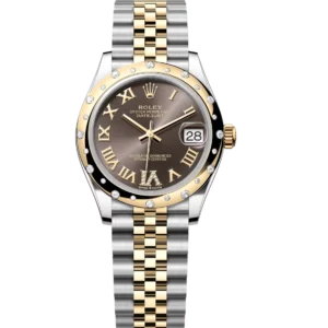 Rolex Datejust 31 Oyster Perpetual Oystersteel and yellow gold dark grey, diamond-set dial Jubilee band Reference 278343RBR