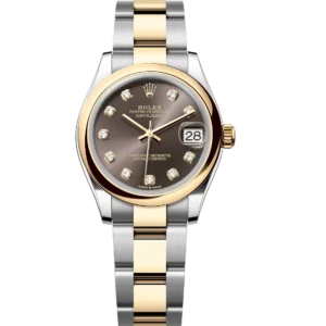 Rolex Datejust 31 Oyster Perpetual Oystersteel and yellow gold dark grey, diamond-set dial Oyster band Reference 278243