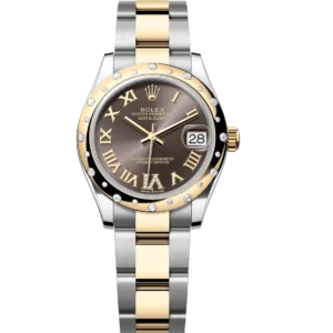 Rolex Datejust 31 Oyster Perpetual Oystersteel and yellow gold dark grey, diamond-set dial Oyster band Reference 278343RBR