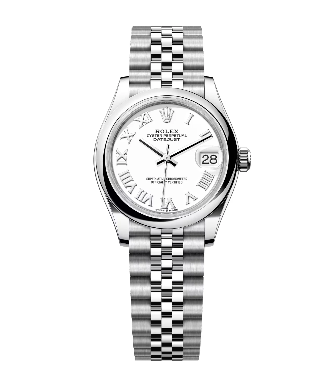 Rolex Datejust 31 Oyster Perpetual Oystersteel white dial Jubilee band Reference 278240 1 This Oyster Perpetual Datejust 31 in Oystersteel features a white dial and a Jubilee bracelet.