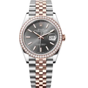 Rolex Datejust 36 Oyster Perpetual Oystersteel and Everose gold slate dial Jubilee band Reference 126281RBR