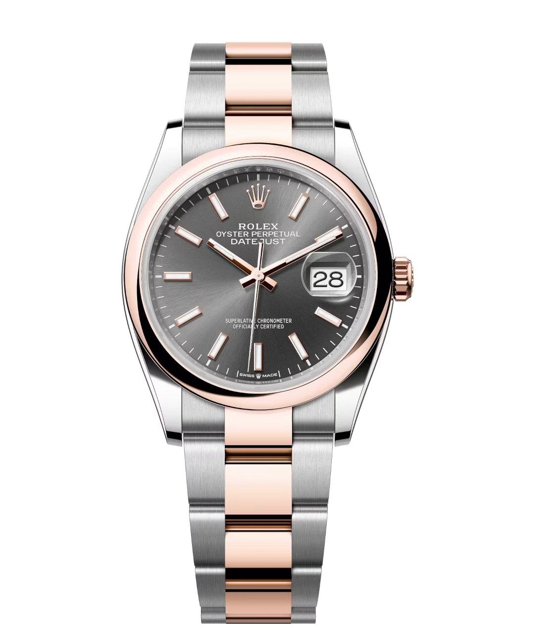 Rolex Datejust 36 Oyster Perpetual Oystersteel and Everose gold slate dial Oyster band Reference 126201 1 Rolex Datejust 36 Oyster Perpetual Oystersteel and Everose gold slate dial Oyster band Reference 126201