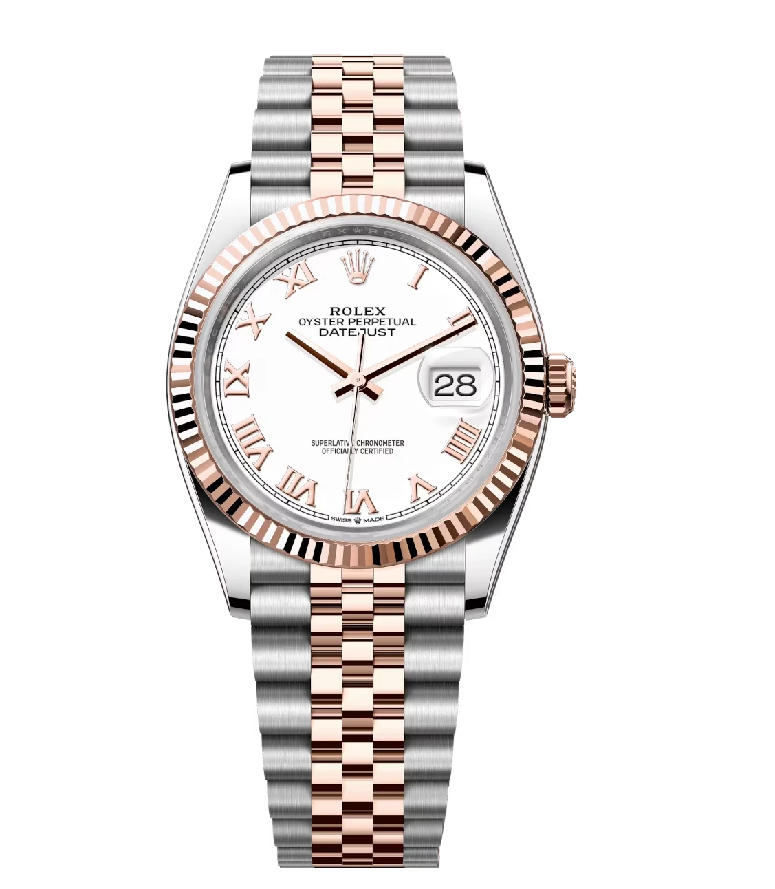 Rolex Datejust 36 Oyster Perpetual Oystersteel and Everose gold white dial Jubilee band Reference 126231 1 Rolex Datejust 36 Oyster Perpetual Oystersteel and Everose gold white dial Jubilee band Reference 126231