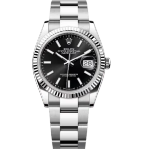 Home 8 Rolex Datejust 36 Oyster Perpetual Oystersteel and white gold bright black dial Oyster band Reference 126234