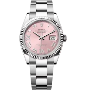 Rolex Datejust 36 Oyster Perpetual Oystersteel and white gold pink, diamond-set dial Oyster band Reference 126234