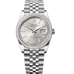 Rolex Datejust 36 Oyster Perpetual Oystersteel and white gold silver dial Jubilee band Reference 126284RBR