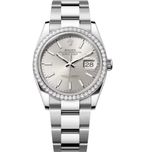 Rolex Datejust 31 Oyster Perpetual Oystersteel and white gold silver dial Oyster band Reference 278384RBR