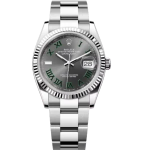 Rolex Datejust 36 Oyster Perpetual Oystersteel and white gold slate dial Oyster band Reference 126234