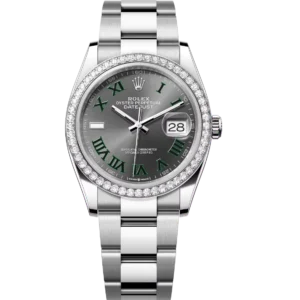 Rolex Datejust 36 Oyster Perpetual Oystersteel and white gold slate dial Oyster band Reference 126284RBR