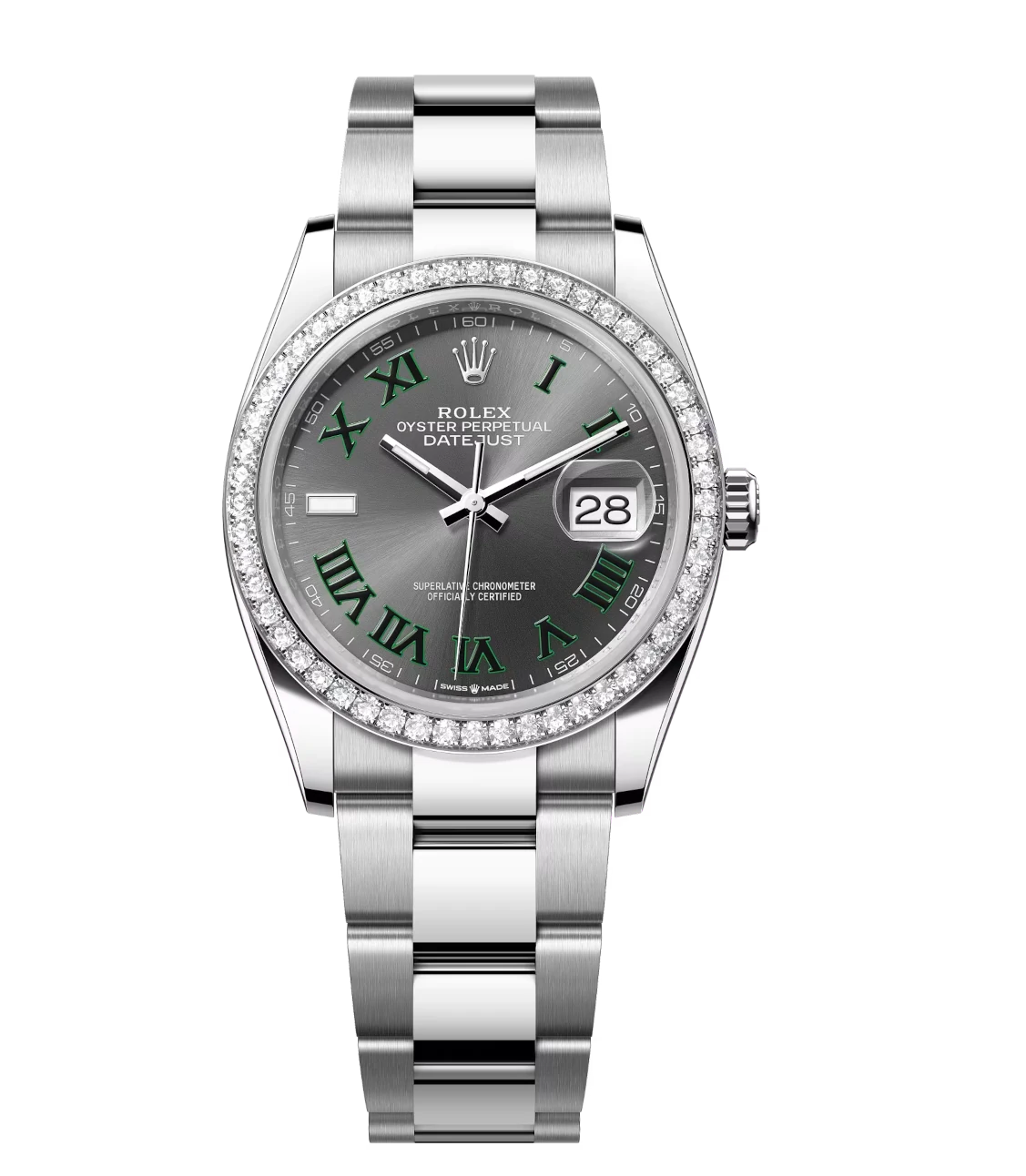 Rolex Datejust 36 Oyster Perpetual Oystersteel and white gold slate dial Oyster band Reference 126284RBR 1 Rolex Datejust 36 Oyster Perpetual Oystersteel and white gold slate dial Oyster band Reference 126284RBR
